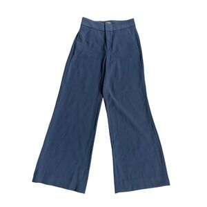 Banana Republic Women Pant Blue Color High Rise Stretch Wide Leg Size 2 RN 54023